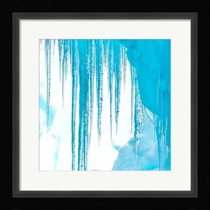 Framed Antarctica Close-Up Of An Iceberg With Icicles Print