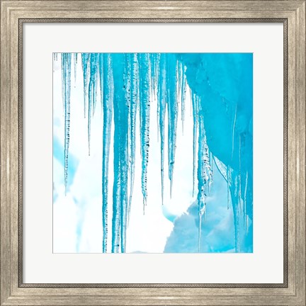 Framed Antarctica Close-Up Of An Iceberg With Icicles Print