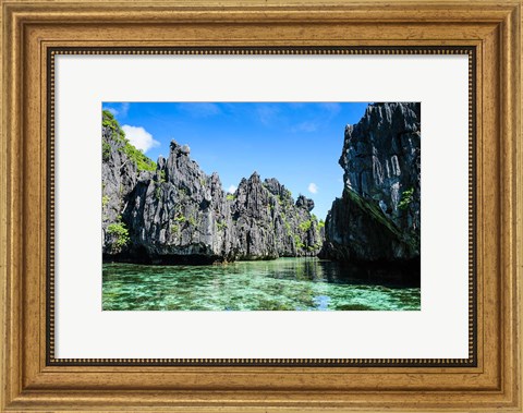 Framed Crystal Clear Water In The Bacuit Archipelago, Philippines Print