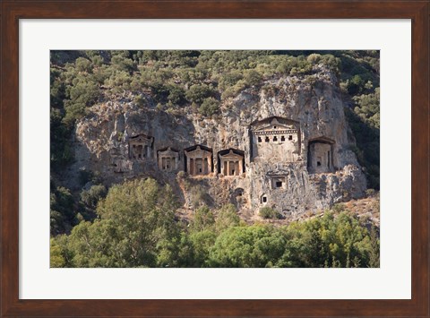 Framed Turkey, Dalyan, Mugla Province The Six Lycian Rock-Cut Tombs Print