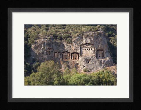 Framed Turkey, Dalyan, Mugla Province The Six Lycian Rock-Cut Tombs Print