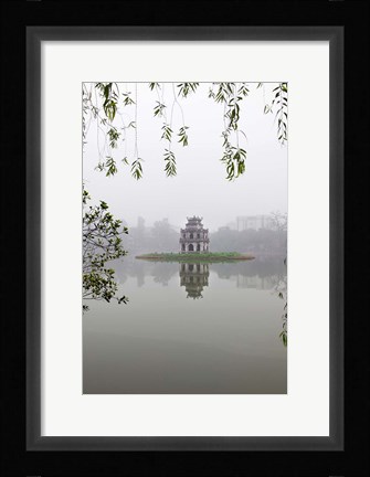 Framed Hanoi Lake, Hanoi, North Vietnam, Pagoda Print