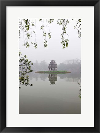 Framed Hanoi Lake, Hanoi, North Vietnam, Pagoda Print
