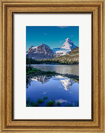 Framed Mount Assiniboine And Mount Magog As Seen From Sunburst Lake Print