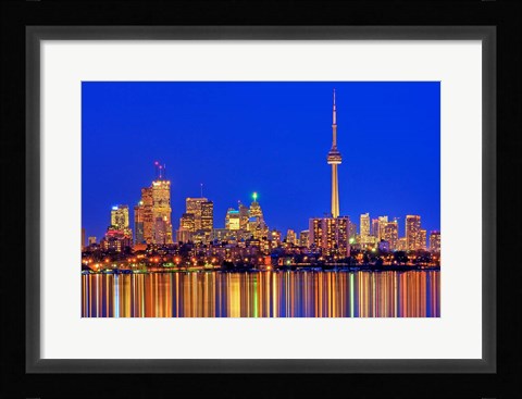 Framed Toronto Skyline At Dusk Print