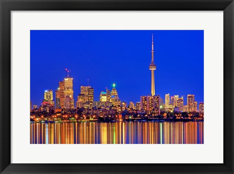 Framed Toronto Skyline At Dusk Print