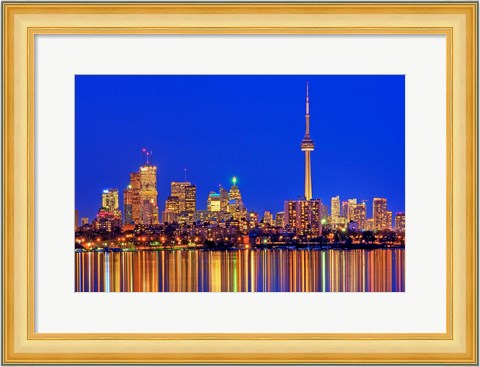 Framed Toronto Skyline At Dusk Print