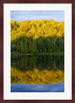 Framed Canada, Quebec, Lake Long Pond Sunset Reflection Print