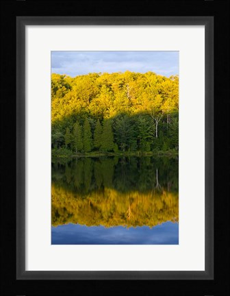 Framed Canada, Quebec, Lake Long Pond Sunset Reflection Print