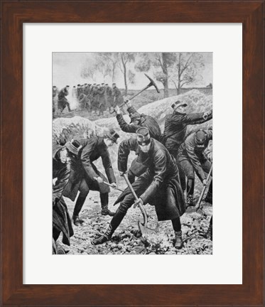 Framed Ww1(1914-1918) Occupation Of Belgium By German Troops (August 1914) Print