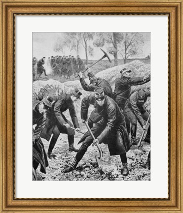 Framed Ww1(1914-1918) Occupation Of Belgium By German Troops (August 1914) Print