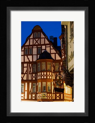 Framed Germany, Hesse, Limburg An Der Lahn, Half-Timbered Building, Dawn Print