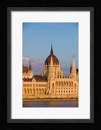 Framed Hungary, Budapest Parliament Building On Danube River Print
