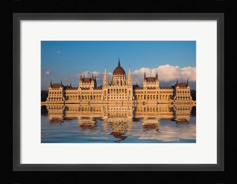 Framed Hungary, Budapest Parliament Building On Danube River Print