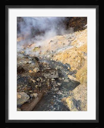 Framed Geothermal Area Seltun Heated By The Volcano Krysuvik On Reykjanes Peninsula During Winter Print