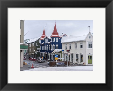 Framed Akureyri, Iceland During Winter Print
