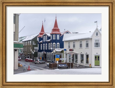 Framed Akureyri, Iceland During Winter Print