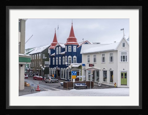 Framed Akureyri, Iceland During Winter Print