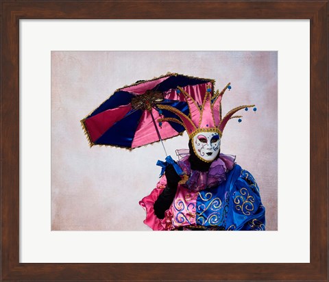 Framed Elaborate Costume For Carnival, Venice, Italy Print