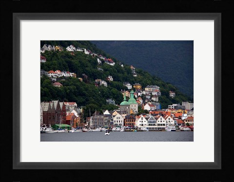 Framed Norway, Bergen Bergen Harbour Print