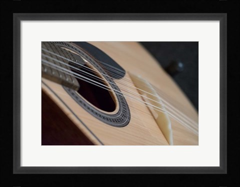 Framed Portugal, Coimbra Fado Musician's Portuguese Guitar Head, Sound Box, Pegs And Strings Print