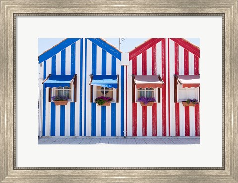 Framed Portugal, Costa Nova, Fisherman&#39;s Village Print