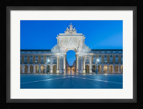 Framed Portugal, Lisbon, Baixa, August Street Arch At Dawn Print