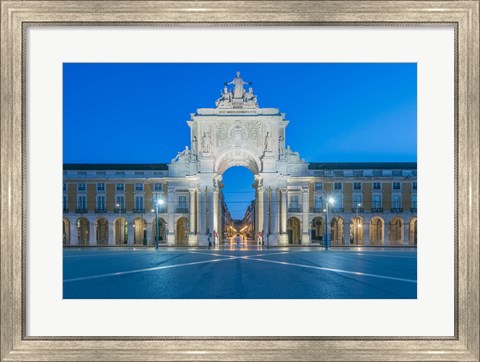 Framed Portugal, Lisbon, Baixa, August Street Arch At Dawn Print