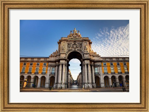 Framed Portugal, Lisbon, Rua Augusta, Commerce Square, Arched Entry Print