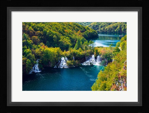 Framed Lake Kozjak And Travertine Cascades On The Korana River, Croatia Print