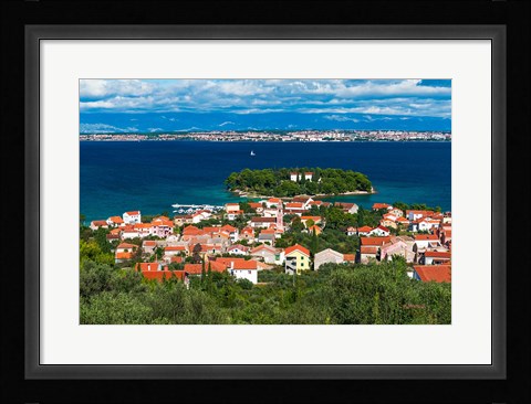 Framed Town Of Preko And The Dalmatian Coast From St Michael's Fort, Croatia Print