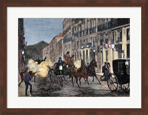 Framed Attack On Isabella II (1830-1904) And King Francis Of Spain (1822-1902) Madrid Print