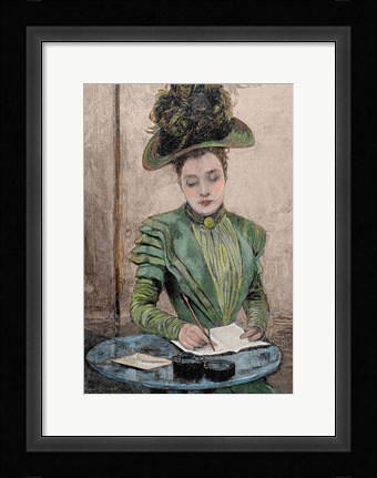 Framed Lady Writing A Letter Print
