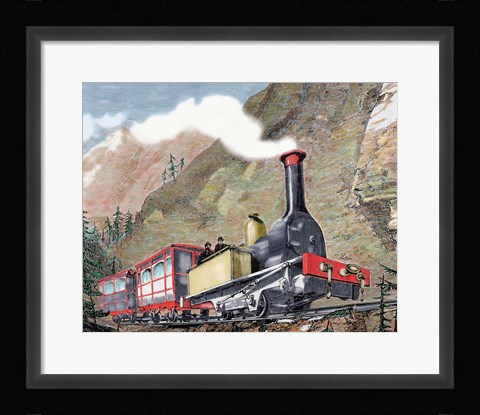 Framed Old Railway 19th-Century Print