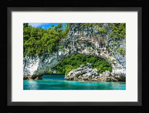 Framed Rock Arch In The Rock Islands, Palau Print