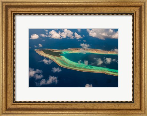 Framed Aerial Ant Atoll, Pohnpei, Micronesia Print