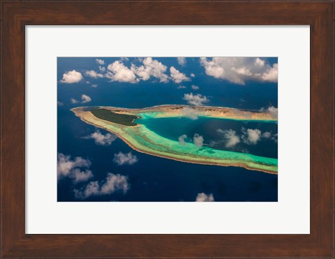 Framed Aerial Ant Atoll, Pohnpei, Micronesia Print
