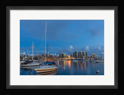 Framed San Diego Harbor Skyline Print