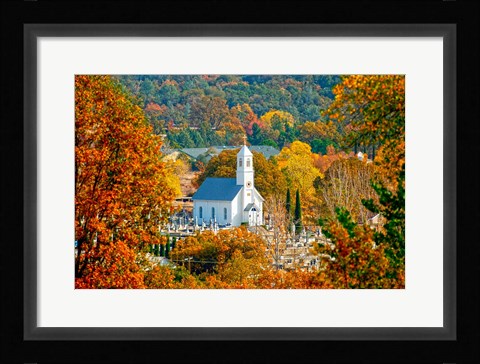 Framed St Sava Serbian Church In Autumn Print