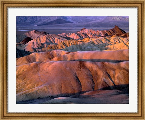 Framed Eroded Mudstone, Death Valley Np, California Print