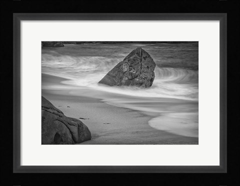 Framed California, Garrapata Beach (BW) Print