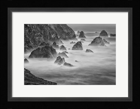 Framed California, Mendocino Coast, Bodega Bay (BW) Print
