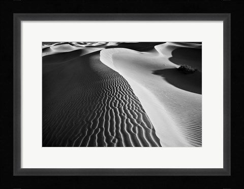 Framed Valley Dunes Landscape, California (BW) Print
