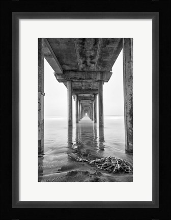 Framed Scripps Pier, California (BW) Print