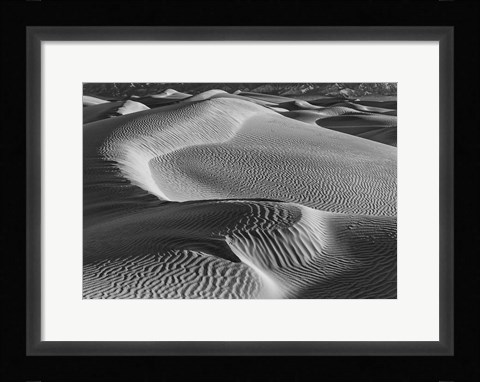 Framed Valley Dunes Desert, California (BW) Print