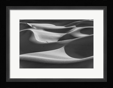 Framed Desert Dunes, California (BW) Print