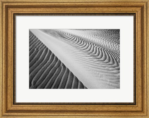 Framed Close Up Of Valley Dunes, California (BW) Print