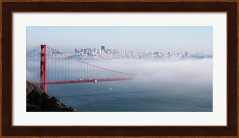 Framed San Francisco Golden Gate Bridge Disappearing Into Fog Print