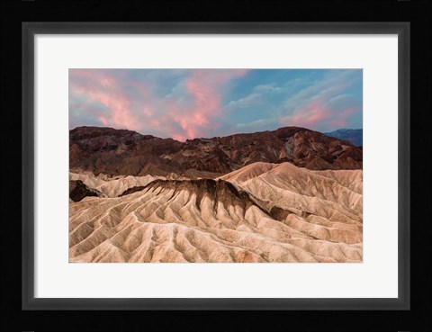 Framed Sunrise At Zabriskie Point Print