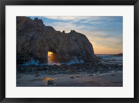 Framed Arch&#39;s Last Light At Pfeiffer Beach Print